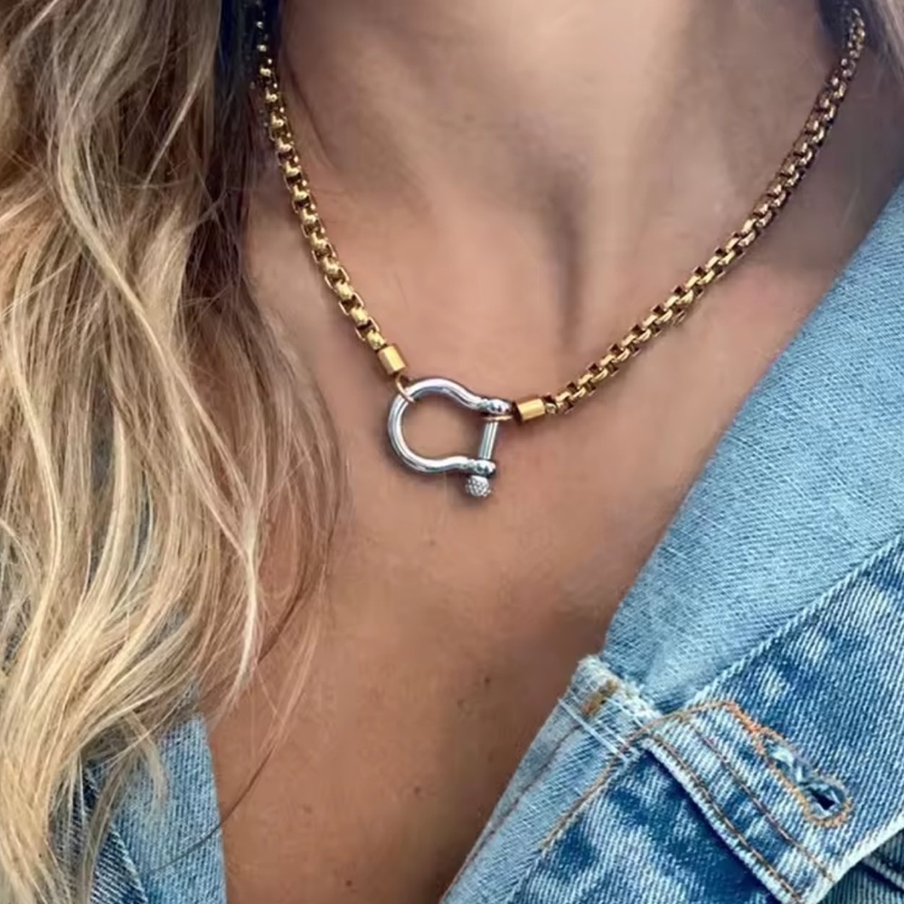 18k Gold Plated HERRADURA MIX NECKLACE - Picture 5 of 13